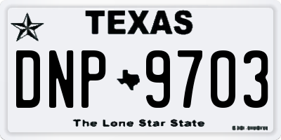 TX license plate DNP9703