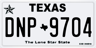TX license plate DNP9704