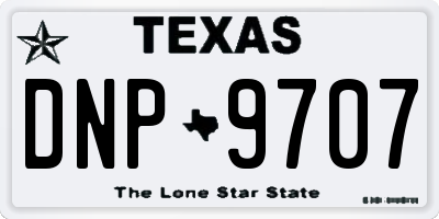 TX license plate DNP9707