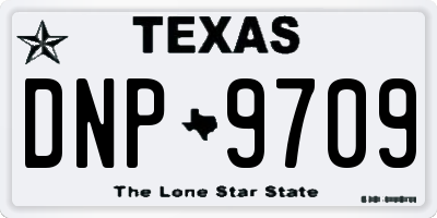 TX license plate DNP9709