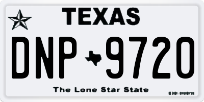 TX license plate DNP9720