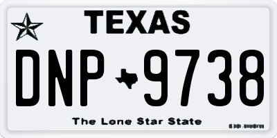 TX license plate DNP9738
