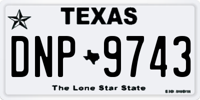 TX license plate DNP9743