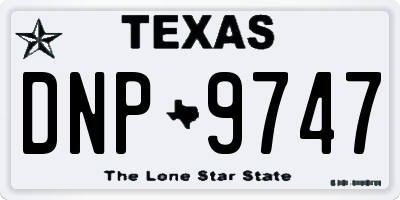 TX license plate DNP9747