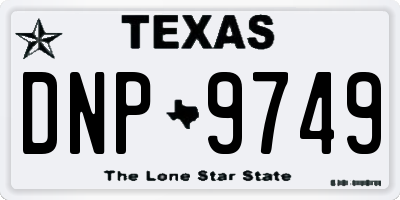 TX license plate DNP9749