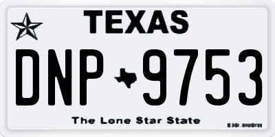 TX license plate DNP9753
