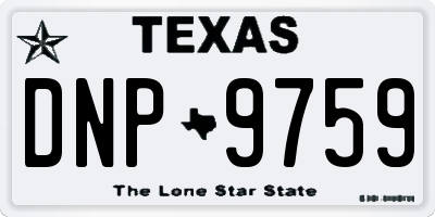 TX license plate DNP9759