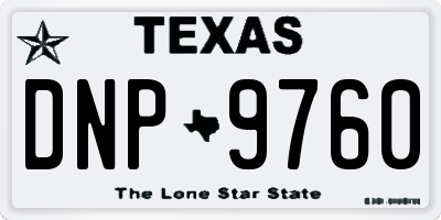 TX license plate DNP9760