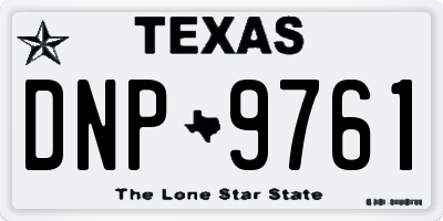 TX license plate DNP9761