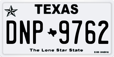 TX license plate DNP9762