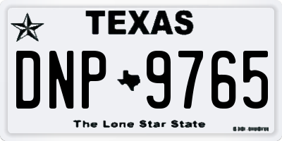 TX license plate DNP9765