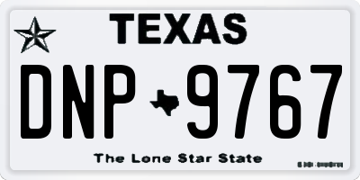 TX license plate DNP9767