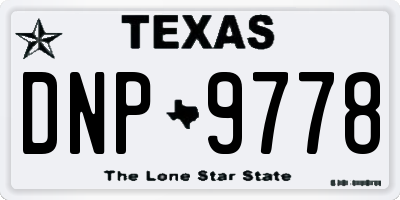 TX license plate DNP9778