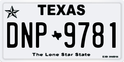 TX license plate DNP9781