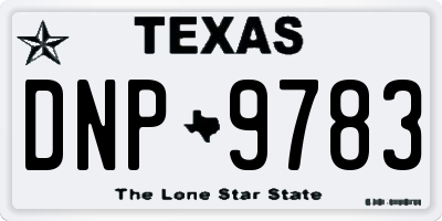TX license plate DNP9783