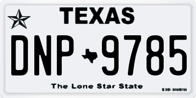 TX license plate DNP9785
