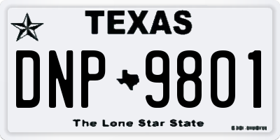 TX license plate DNP9801