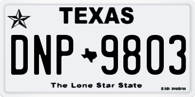 TX license plate DNP9803