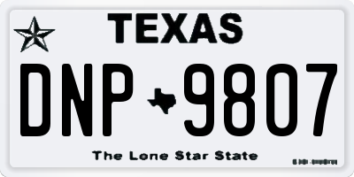 TX license plate DNP9807