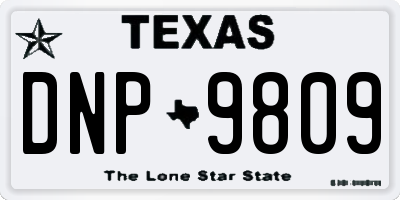 TX license plate DNP9809