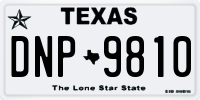 TX license plate DNP9810