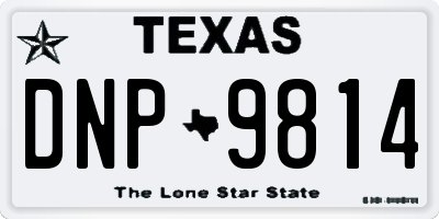 TX license plate DNP9814