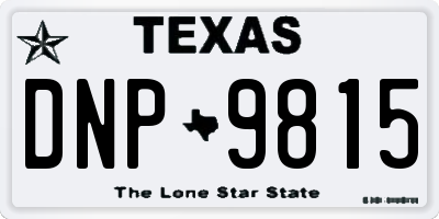TX license plate DNP9815