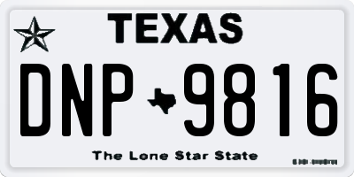 TX license plate DNP9816