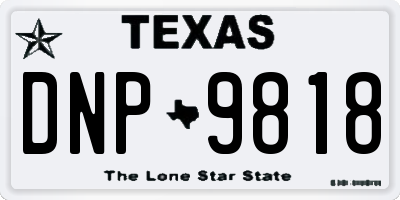 TX license plate DNP9818