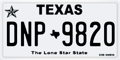 TX license plate DNP9820