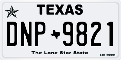 TX license plate DNP9821