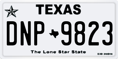 TX license plate DNP9823