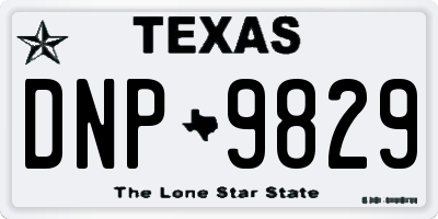TX license plate DNP9829