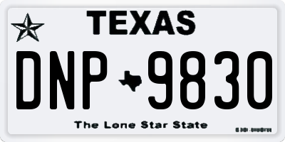 TX license plate DNP9830