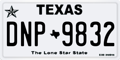 TX license plate DNP9832