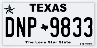 TX license plate DNP9833
