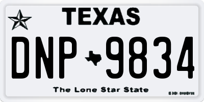 TX license plate DNP9834