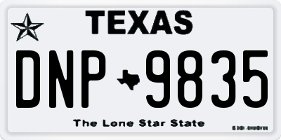 TX license plate DNP9835