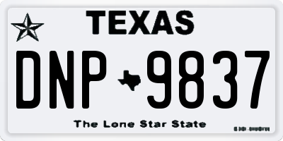 TX license plate DNP9837