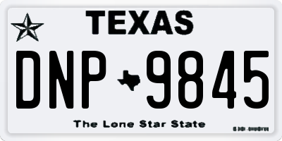 TX license plate DNP9845