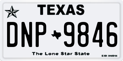 TX license plate DNP9846
