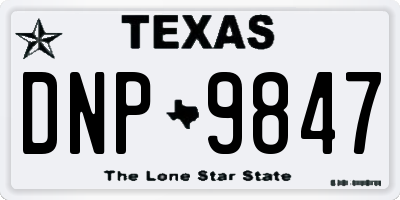 TX license plate DNP9847