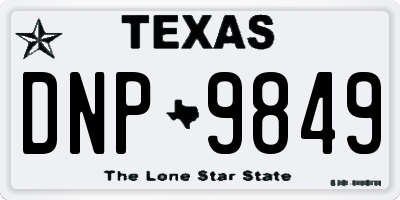 TX license plate DNP9849