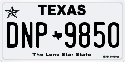 TX license plate DNP9850