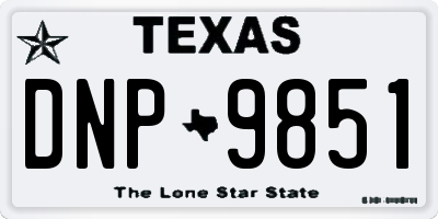 TX license plate DNP9851