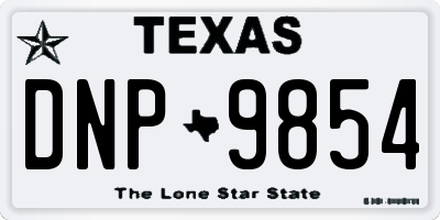 TX license plate DNP9854