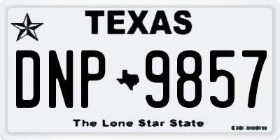 TX license plate DNP9857