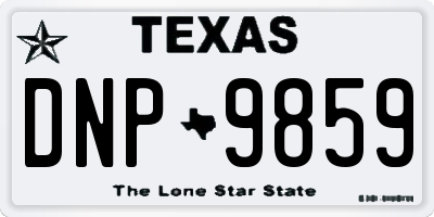 TX license plate DNP9859