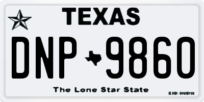 TX license plate DNP9860