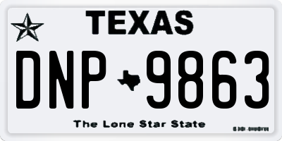 TX license plate DNP9863